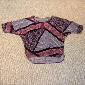 Anthropologie TINY Felicitie Patchwork Velvet Burnout Top Womens S Boxy Flowy
